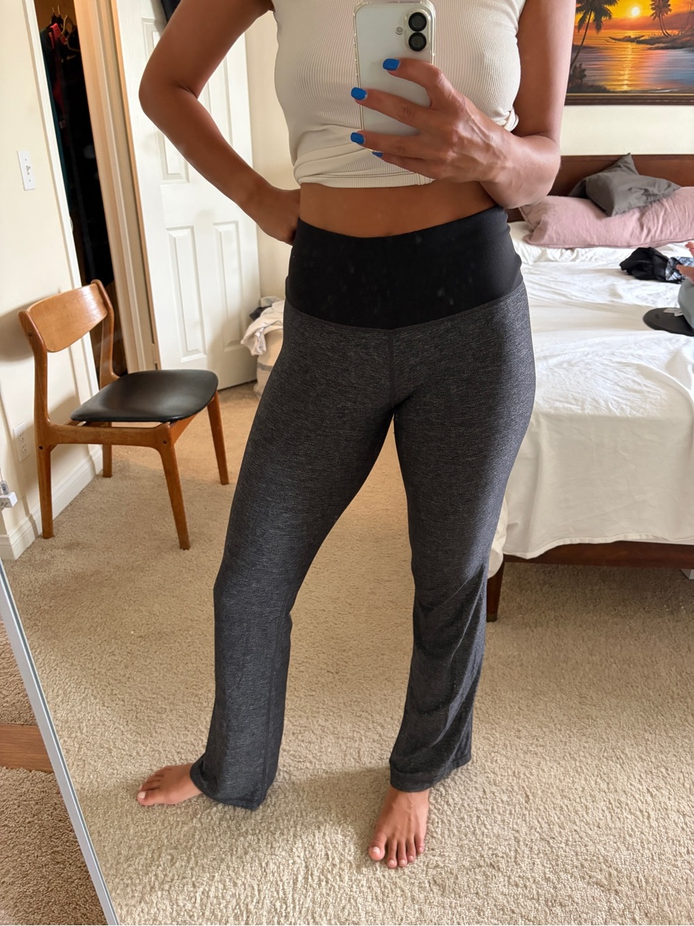lululemon athletica Charcoal Gray Lounge Pants with Black Waistband